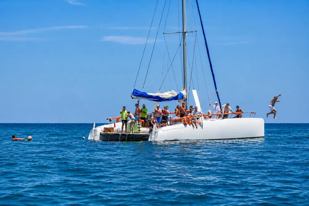 Blue Lagoon Catamaran swimming stop in Djerba.